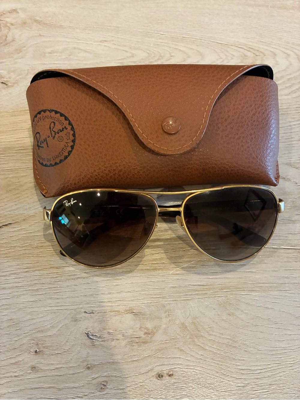 Ray-Ban RB3457 001/13 Gold/Brown Gradient Sunglasses